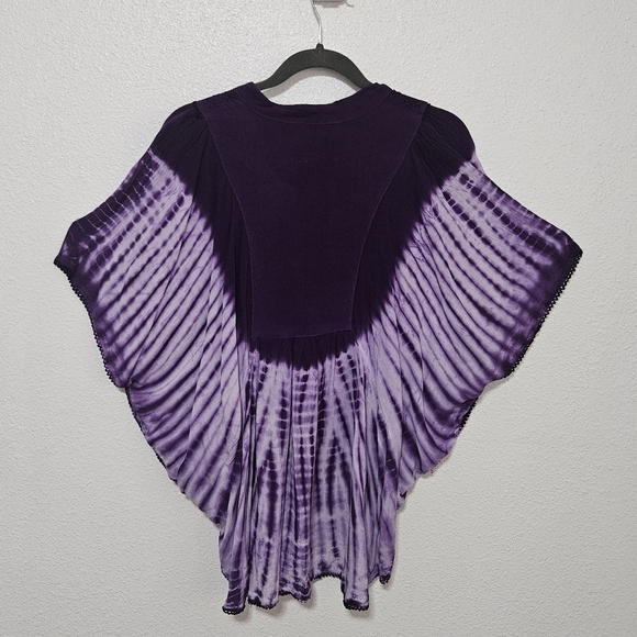 Embroidered pamcho tiedye coastal style one size 100% viscose - Picture 11 of 14